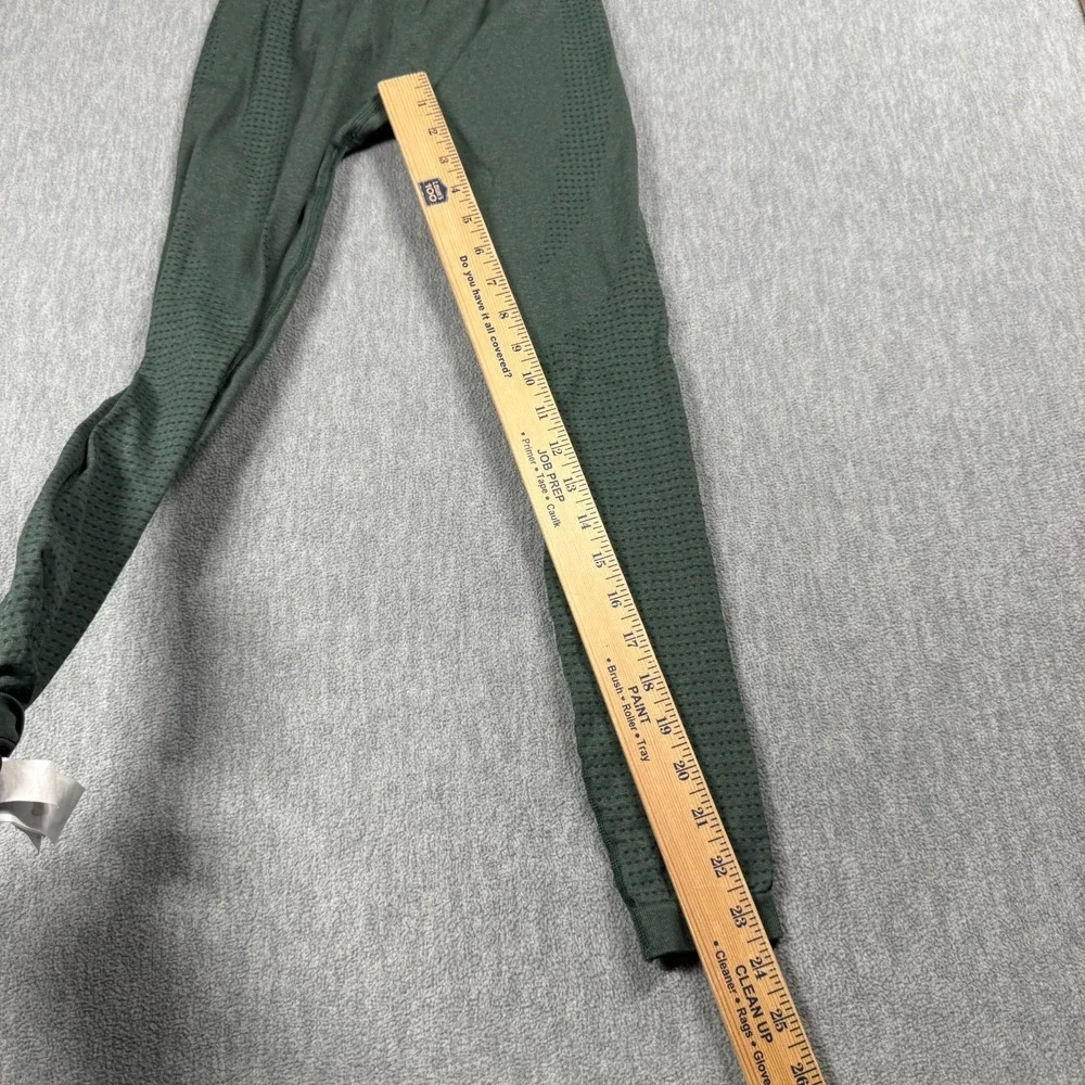 Gymshark Leggings Womens XS Green Seamless Knit Athletic High Waist Stretch Gym
